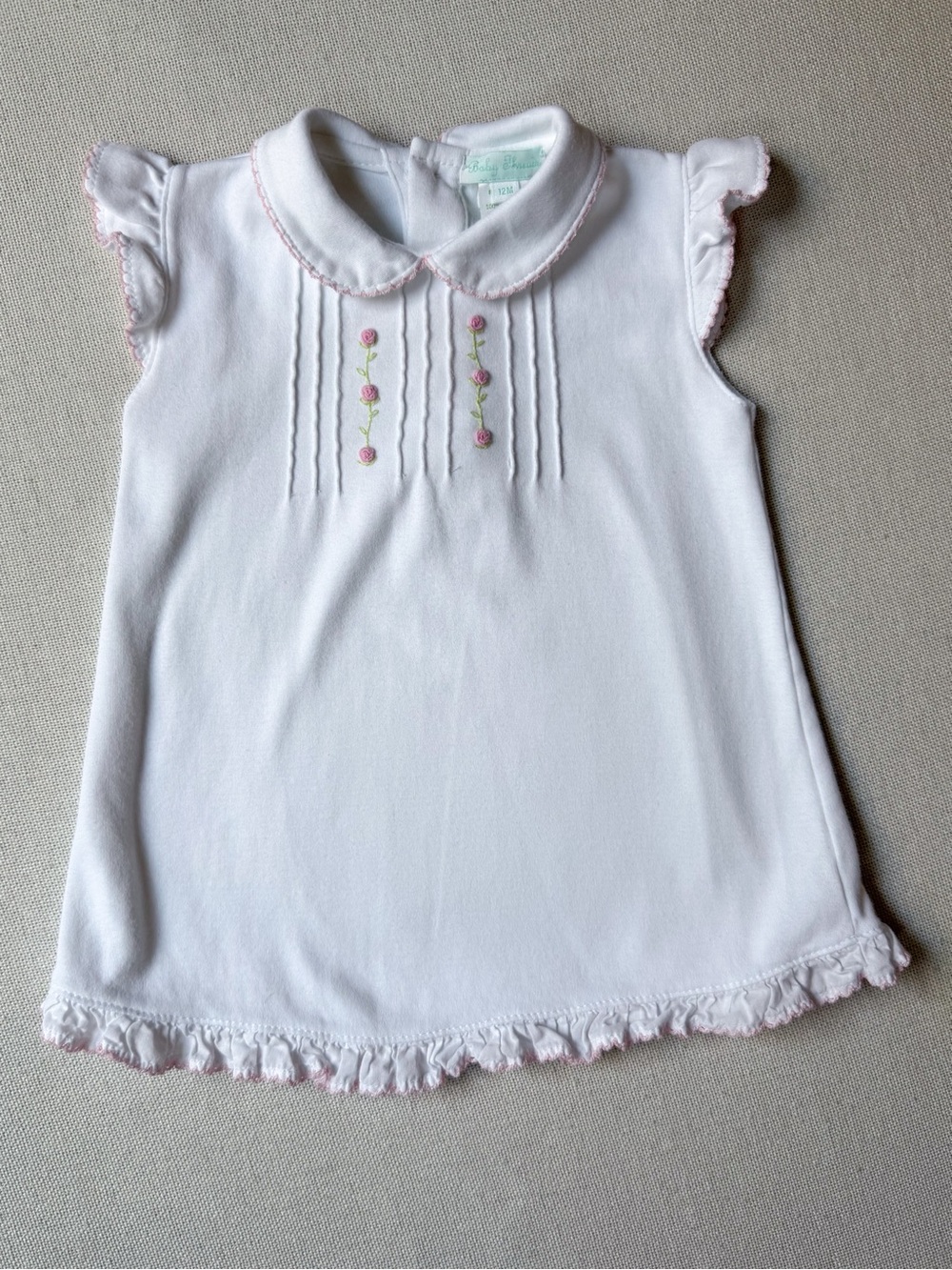 Baby Threads Pima Cotton Ruffle Peter Pan Collar Dress 9-12M